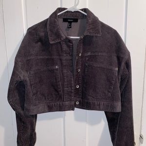 Forever 21 gray Cropped corduroy jacket